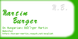martin burger business card